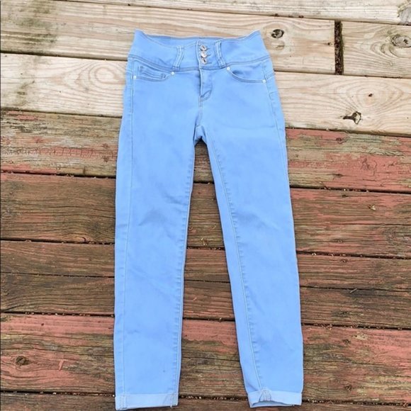 FOREVER 21 girl's push up jeans sz 25  light blue - Picture 1 of 5